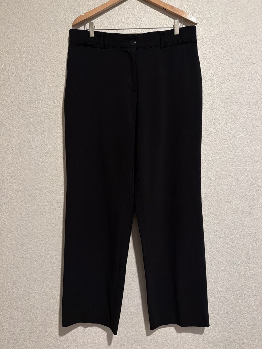 Avenue Dress Pants Black Trouser Straight Work Modern Boss Stretch Sz 14 Tall
